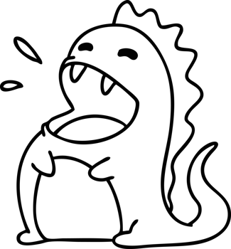 line doodle of a happy dinosaur png