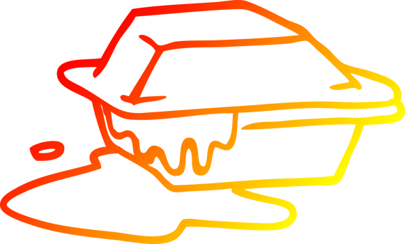 warm gradient line drawing of a cartoon food take out png
