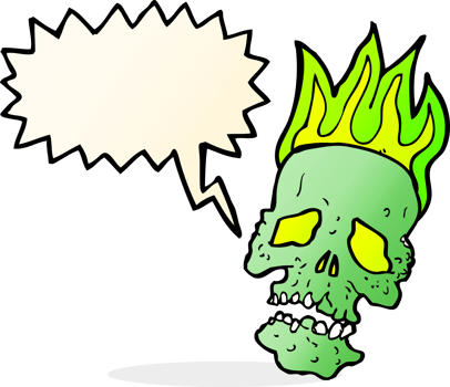 cartoon skull with speech bubble png