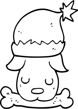cartoon christmas dog with bone png