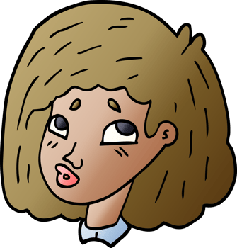 cartoon doodle face of a girl png