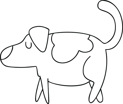 quirky line drawing cartoon dog png