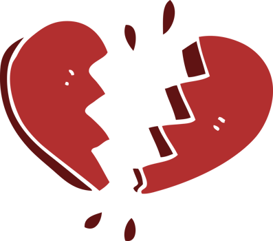 cartoon doodle broken heart png