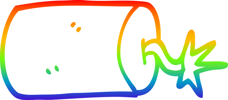 rainbow gradient line drawing cartoon dynamite png