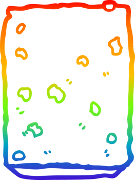rainbow gradient line drawing cartoon biscuit png