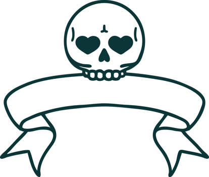 tattoo with banner of a skull png