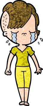 cartoon crying girl drawing png