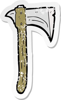 retro distressed sticker of a cartoon axe png