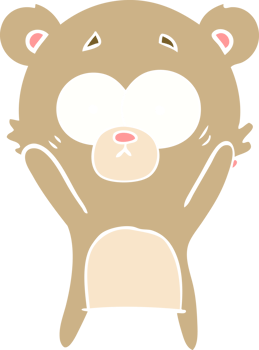 worried bear flat color style cartoon png