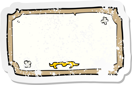 retro distressed sticker of a cartoon old frame drawing png