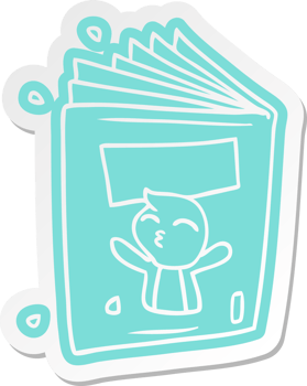 cartoon sticker of a magazine png