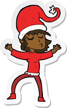 sticker of a santas helper cartoon png