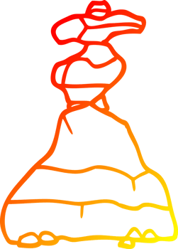 warm gradient line drawing of a cartoon of stacked stones png