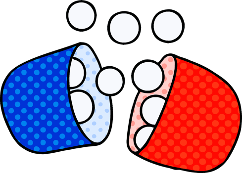 cartoon illustration of opened medicine tablet png