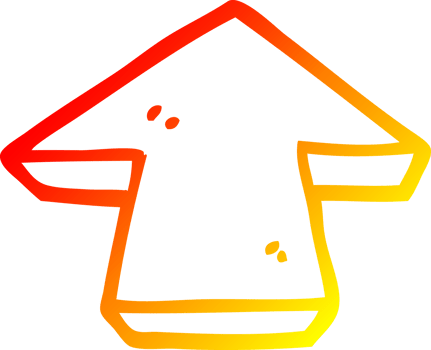 warm gradient line drawing of a cartoon arrow symbol png