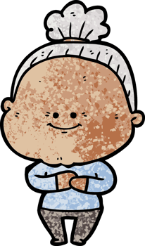 cartoon happy old woman png