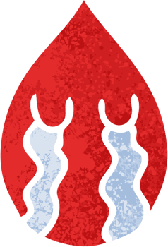 retro illustration style quirky cartoon emotional blood drop png