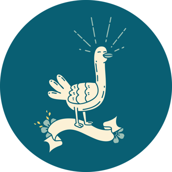 icon of a tattoo style sea bird png