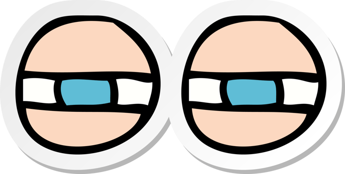 sticker of a cartoon eyes png