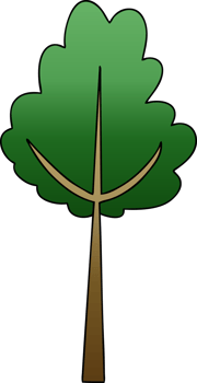 gradient shaded quirky cartoon tree png