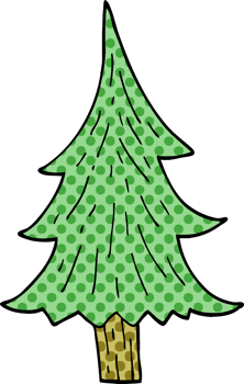 cartoon doodle pine trees png