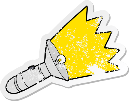 distressed sticker of a old cartoon torch png