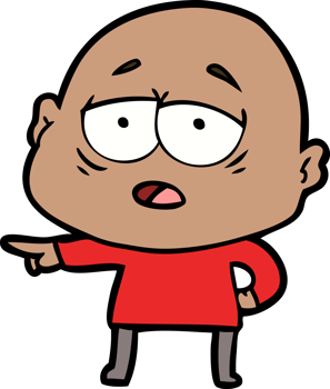 cartoon tired bald man png