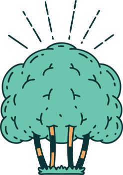 illustration of a traditional tattoo style tree png