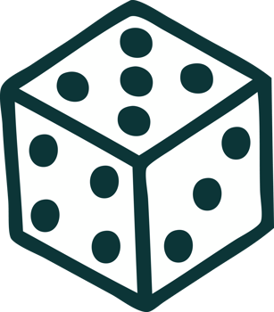 iconic tattoo style image of a dice png