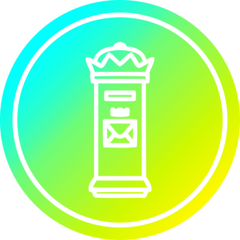 British postbox circular icon with cool gradient finish png