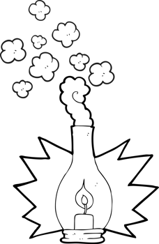 hand drawn black and white cartoon old glass lantern png