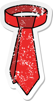 distressed sticker of a quirky hand drawn cartoon neck tie png