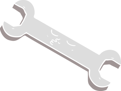 flat color style cartoon spanner png