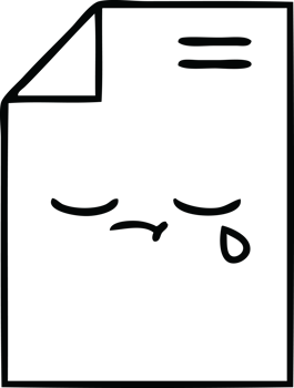 line drawing cartoon of a sheet of paper png