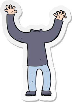 sticker of a cartoon headless body png