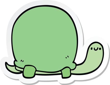 sticker of a cute cartoon tortoise png