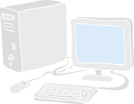 flat color illustration of computer png