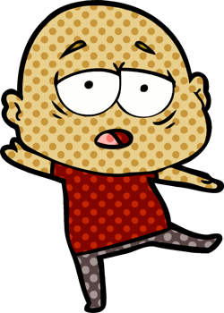 cartoon tired bald man png