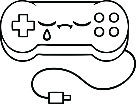 line drawing cartoon of a game control png