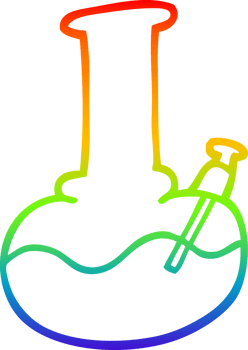 rainbow gradient line drawing of a cartoon water pipe png