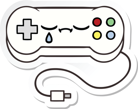 sticker of a cute cartoon game controller png