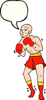 hand drawn comic book speech bubble cartoon boxer png