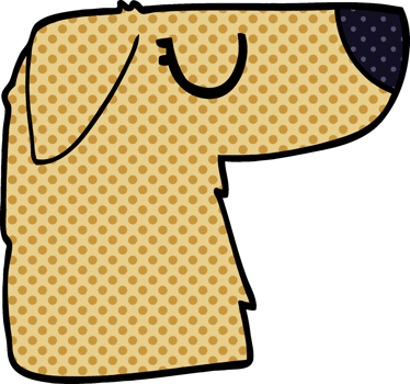 cartoon doodle dog face png