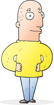 hand drawn cartoon content man png