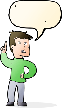 cartoon boy with idea with speech bubble png