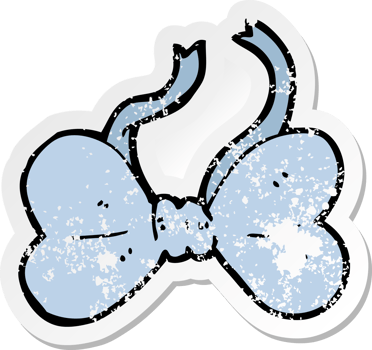 retro distressed sticker of a cartoon bow tie png