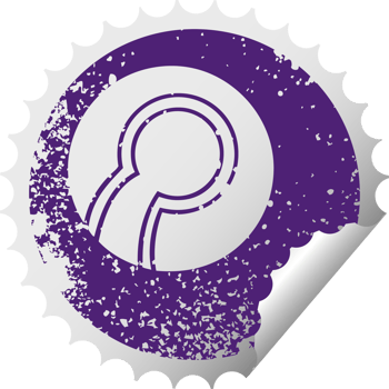 distressed circular peeling sticker symbol of a bowl ball png