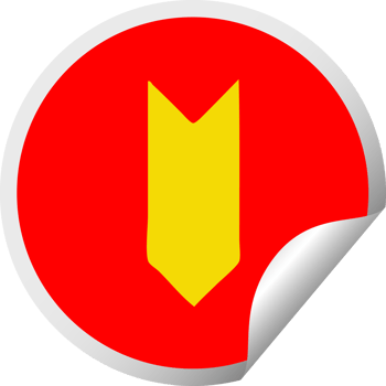 circular peeling sticker cartoon of a open umbrella png