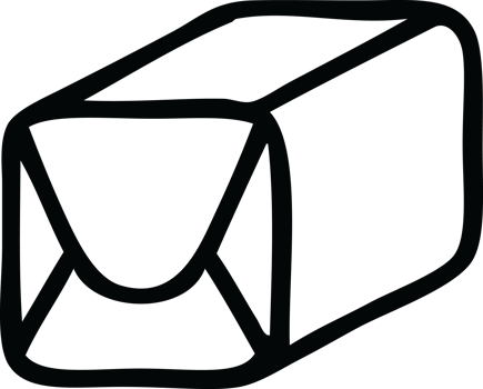 line drawing cartoon of a paper parcel png