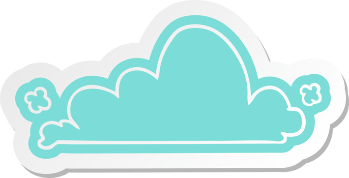 cartoon sticker of a white cloud png